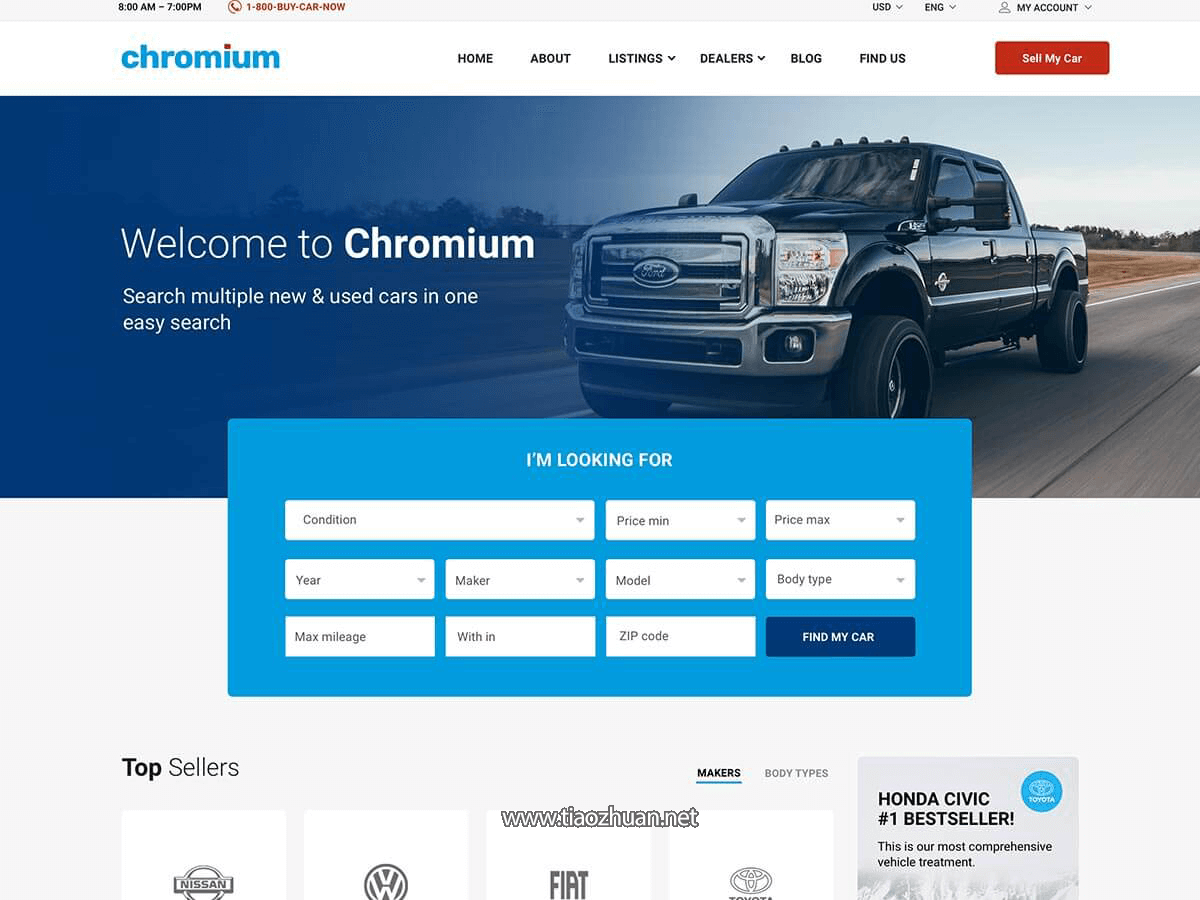 Chromium 1.3.28 – 汽配商店在线商店网站WordPress主题