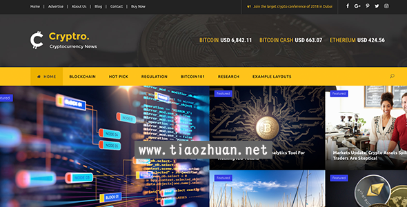 Cryptro 1.4.5 – 加密货币、区块链、比特币WordPress主题