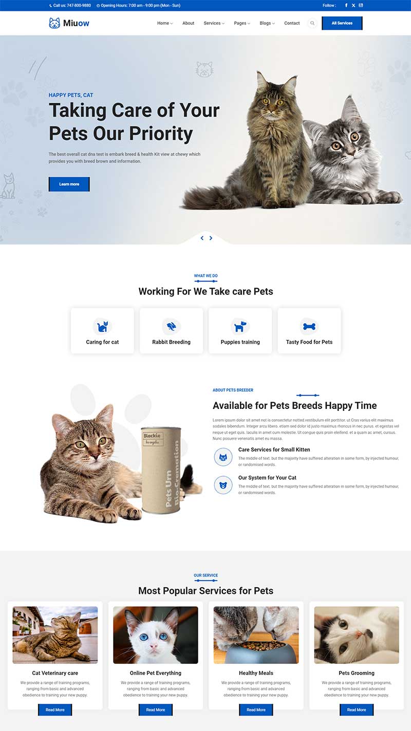 响应式宠物店宣传网站前端静态网页模板