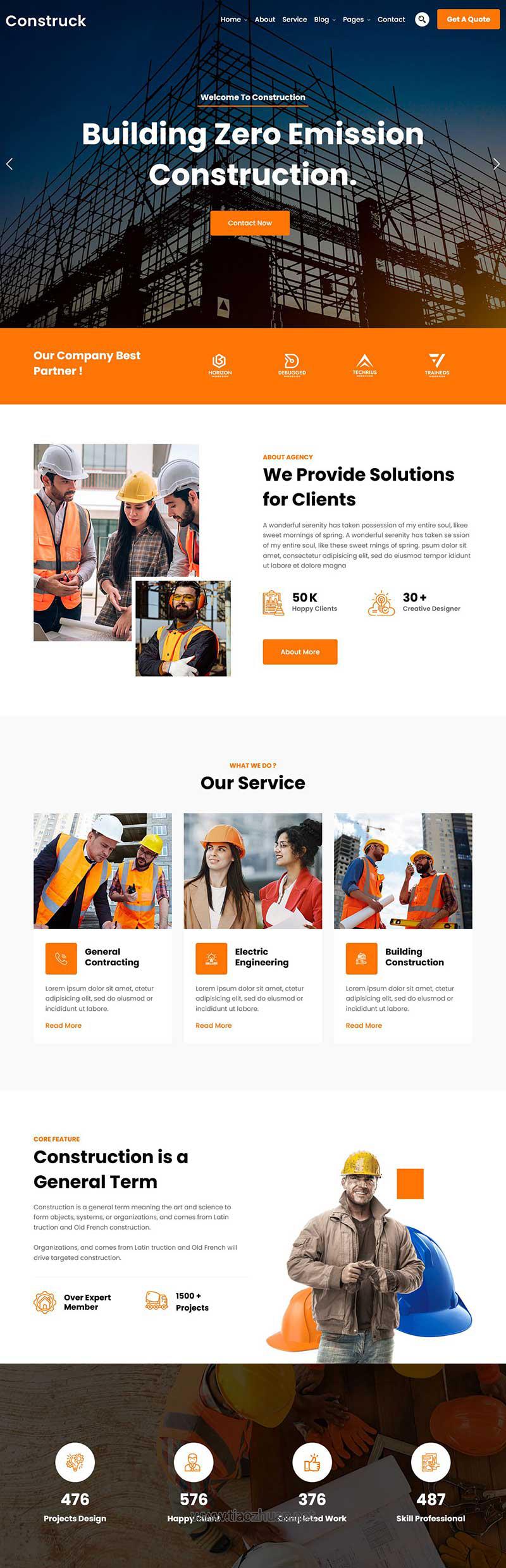 环保建筑与施工服务响应式前端静态html网站模板