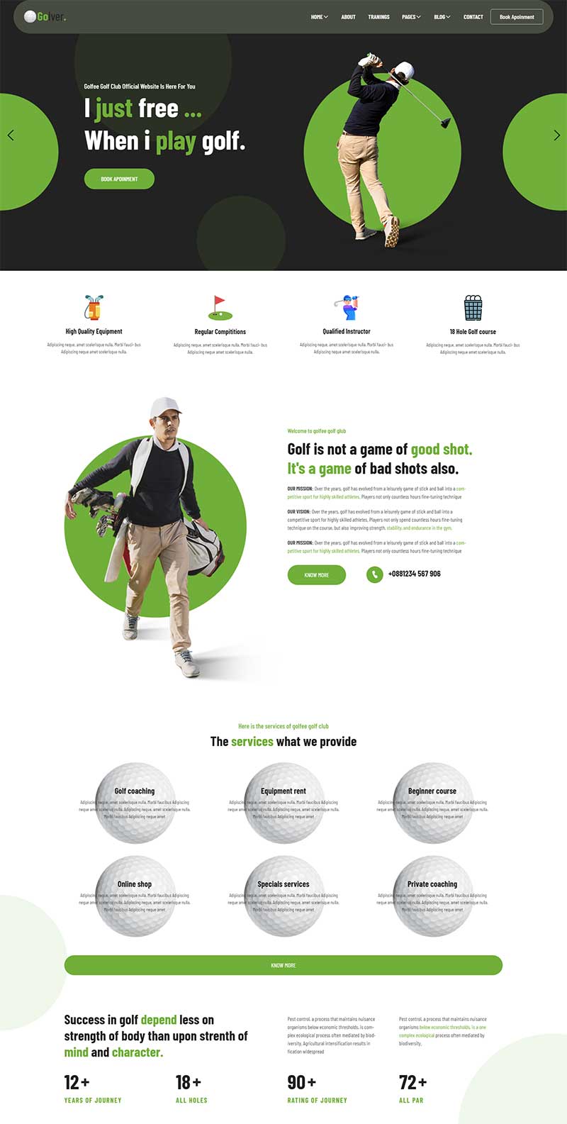 HTML5高尔夫体育运动html网站模板