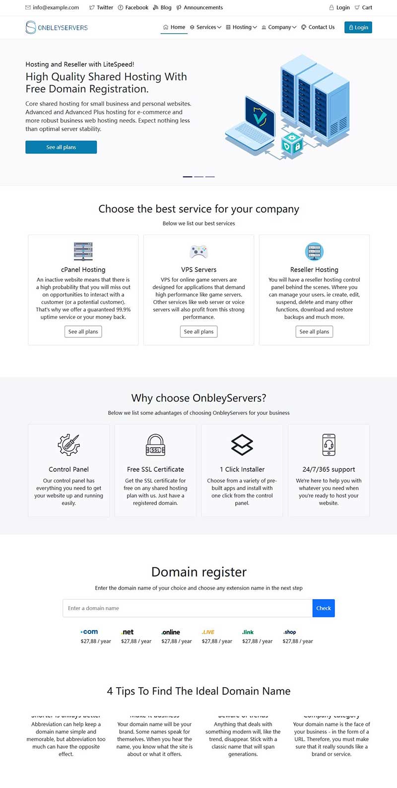 IDC网络托管服务公司前端静态html网站模板