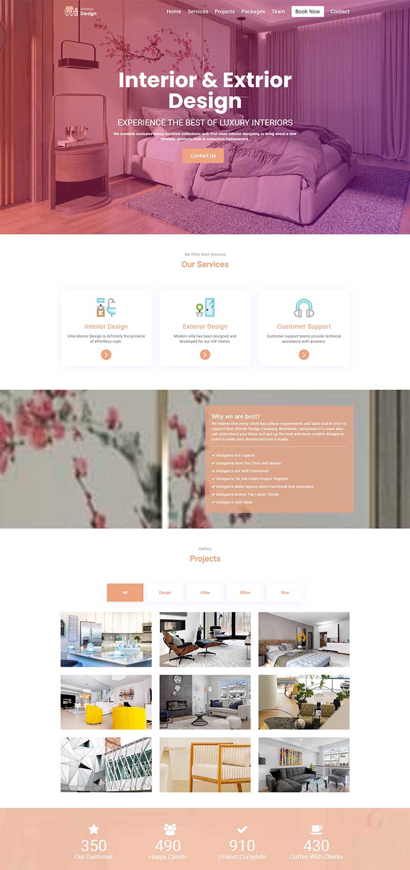 室内室外设计服务公司前端静态html5网站模板