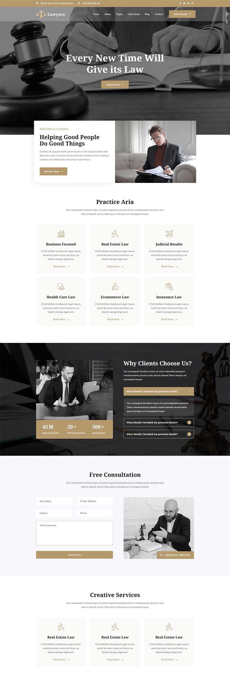 HTML5法律司法咨询网站前端模板