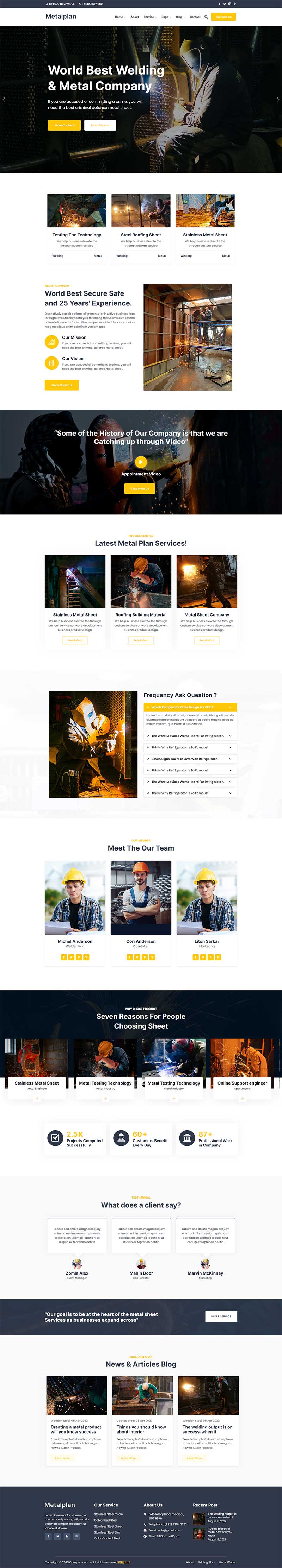 HTML5金属冶炼工厂网站模板