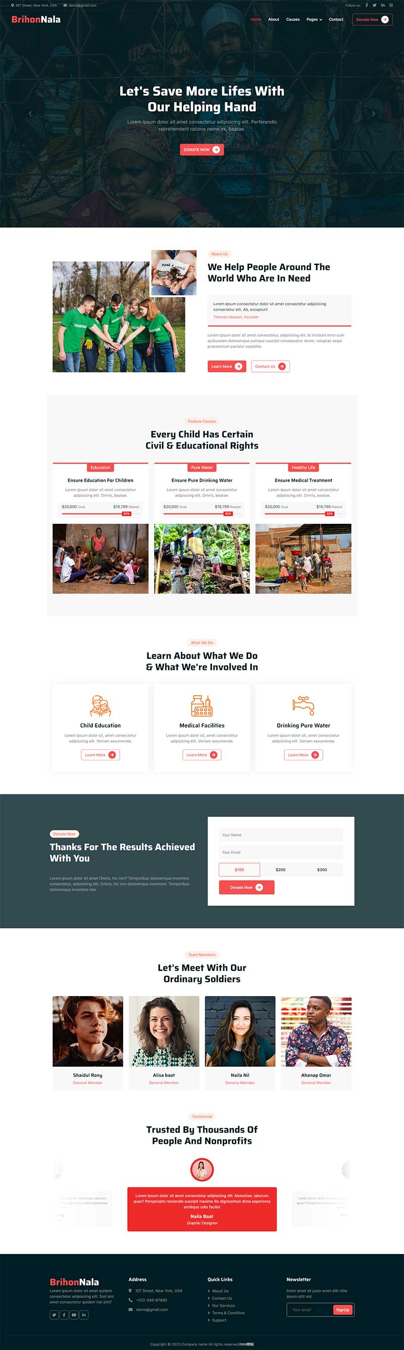 慈善基金会非营利组织响应式前端静态HTML模板
