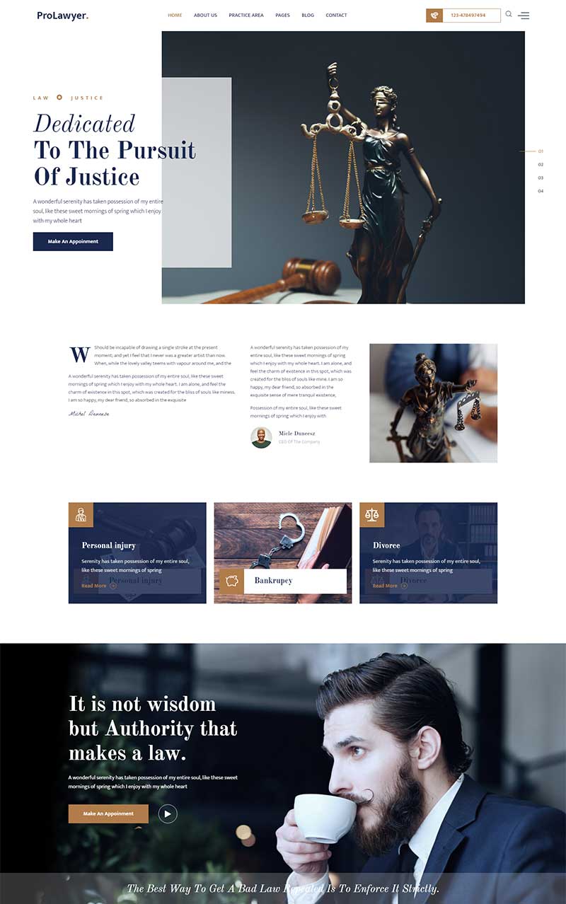 HTML5律师事务所服务宣传网站模板