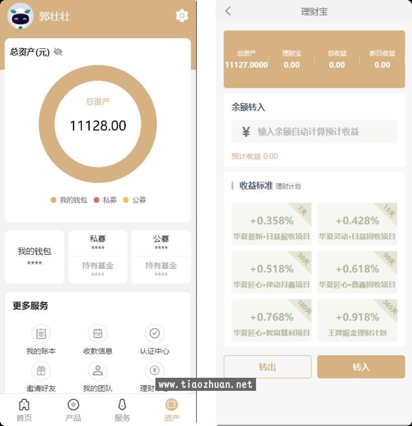 创富基金投资理财源码前端Uniapp+后端php