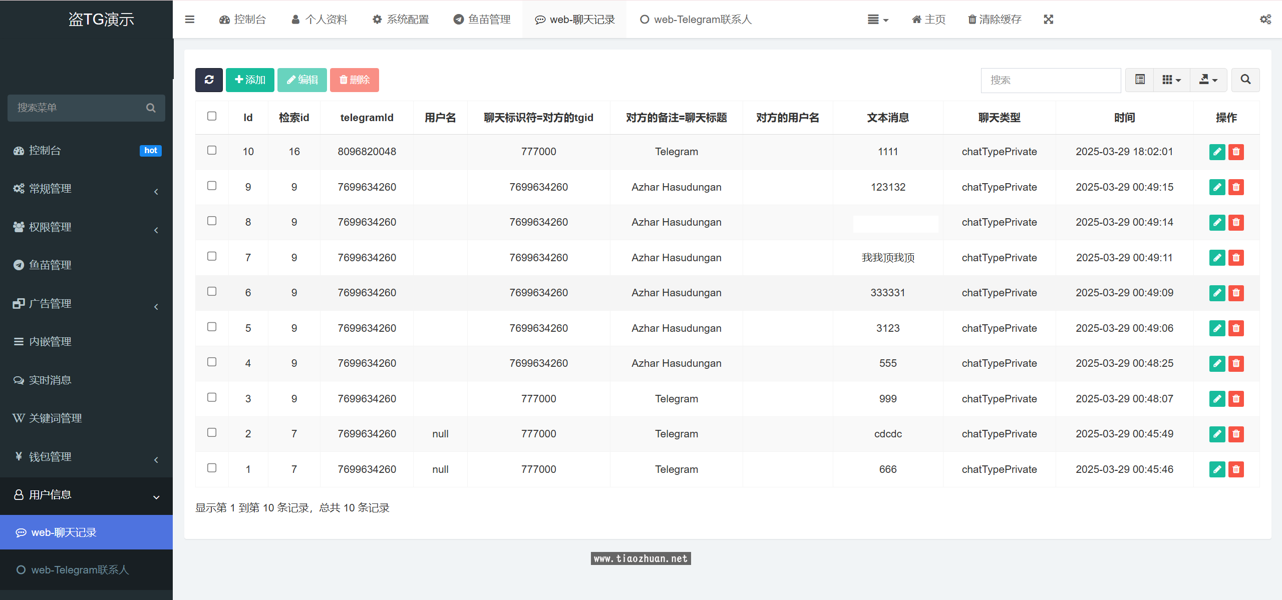 获取TG账号源码-获取TG聊天记录+手机通讯录+相册+短信+前端vue纯源码+后端PHP