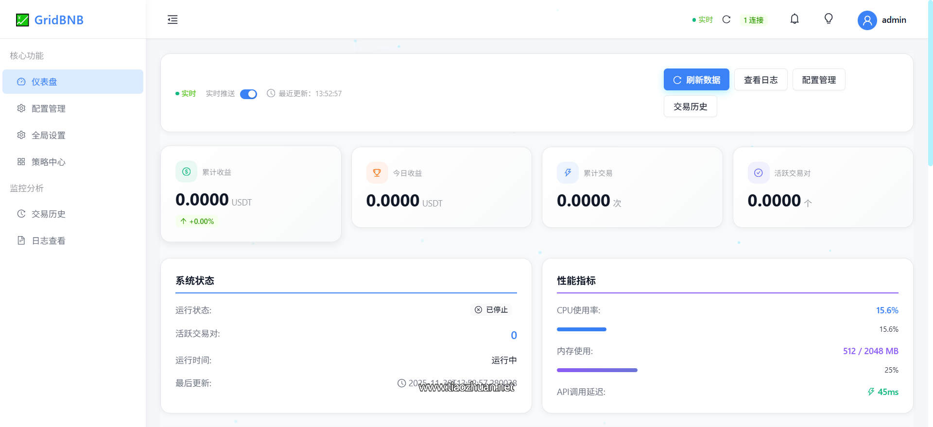 GridBNB-USDT开源企业级智能网格交易系统带文本搭建教程