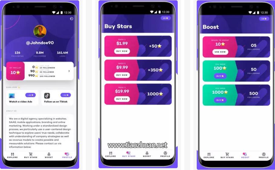 Android手机TikTok涨粉刷赞APP源码(含PHP后端)V2.3