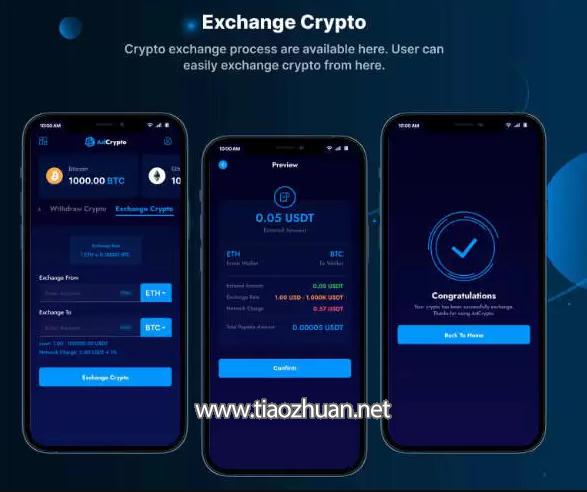 Flutter掌上加密货币交易系统APP源码(含Web前后端)V1.5.0