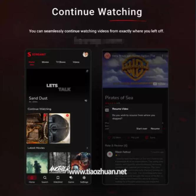 Flutter影视节目流媒体点播APP源码会员制订阅后端WordPress