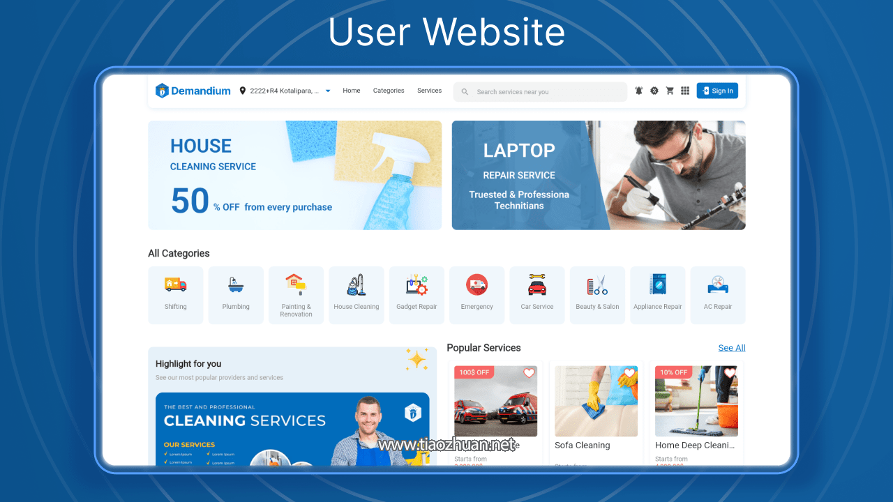 海外上门维修预约系统源码下载｜Laravel + Flutter 多服务商家政服务平台
