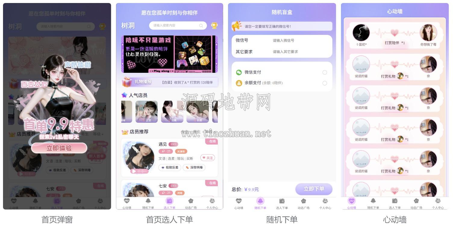 公众号陪玩树洞源码，情感陪伴与游戏陪玩的程序